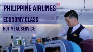 PHILIPPINE AIRLINES  TRANSPACIFIC HOT MEAL SERVICE  INTERNATIONAL ECONOMY CLASS [upl. by Onaivlis393]