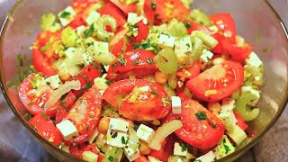 Sellerie Tomaten Salat mit Kichererbsen Ich werde nie müde diesen Salat zu essen Staudensellerie [upl. by Ardyaf]