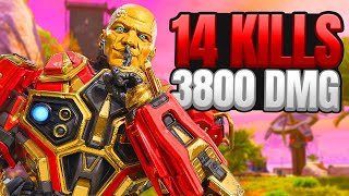 High Skill Gibraltar 14 Kills and 3800 Damage Apex Legends Gameplay  No Commentary [upl. by Olsen]