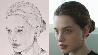 Out Lines Drawing  How to Draw a Portrait in Loomis Method [upl. by Danyluk889]