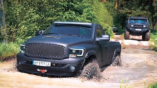 Offroad Dodge Ram vs HUMMER H2 on the most EXTREME offroad trail [upl. by Alrahs290]