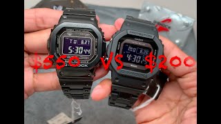 Gshock GMWB5000 550 VS GWB5600 200  BUDGET Bluetooth Watch Comparison [upl. by Acebber87]