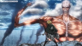 Armin and Eren vs Colossal titan I Attack on titan season 3 HD 60fps [upl. by Airasor]