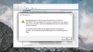 Fix Disk Management Could Not Start Virtual Disk Service Solution [upl. by Bevin]