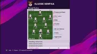 PES 2020   Béla Guttmann  Benfica 60s tactics  3223  Classic Benfica [upl. by Okimuk]