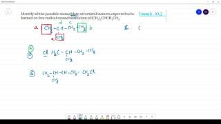 Identify all the possible monochloro structural isomers expected to beformed on free radical monoc [upl. by Senior]