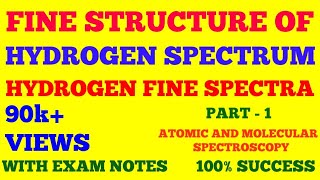 FINE STRUCTURE OF HYDROGEN SPECTRUM  PART  1  HYDROGEN FINE SPECTRA  WITH EXAM NOTES [upl. by Mahgem648]