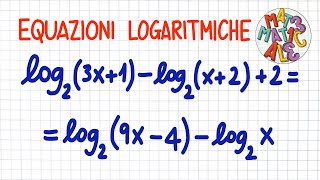 EQUAZIONI LOGARITMICHE 4  LE50 [upl. by Cicenia]