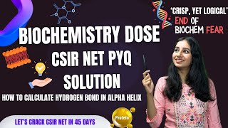 CSIR NET Biochemistry Previous Year Question Solution How to calculate hydrogen bond in Alpha Helix [upl. by Idonah]