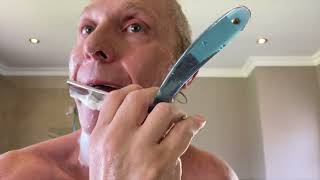 Factory Straight Razor Shave Test  Intro To Bellied Razors Rosette 80 ft Koraat 14 vid 109 [upl. by Eerat]