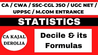 Deciles and its Formula  Measures of central tendency  Statistics Commerce  Part 22 [upl. by Raphaela711]