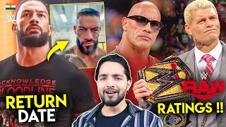 Roman Reigns RETURN Revealed🔥FIRST REACTION WWE Highest RAW Ratings The Rock Cody Rhodes 1M [upl. by Marris]