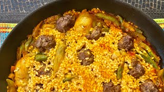 African Ostrich Paella Paella de Avestruz [upl. by Ayekehs33]