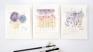 DIY Watercolor floral cards idea for any occasion [upl. by Yrrehc]