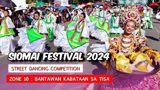 🐵 HD CEBU 🇵🇭  SIOMAI FESTIVAL 2024 Street Dancing Competition ZONE 10  BANTAWAN KABATAAN SA TISA [upl. by Nnylyahs]