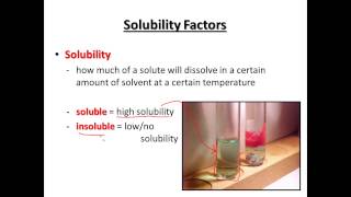 Chemistry 143 Factors Affecting Solvation part 1 [upl. by Sitto371]