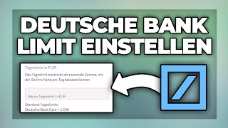 Deutsche Bank Limit hochsetzen  ändern  Tutorial [upl. by Ahouh]