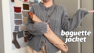 Baguette Jacket│ 바게트자켓 뜨개로그 🥖🩶 첫 테스트니팅 Ruke bind off [upl. by Ardeth]