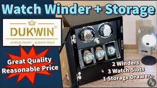 Dukwin Watch Winder — Quality Watch Box — Best Combo for Storage amp Winders [upl. by Claudia254]