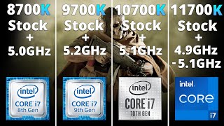 8700K vs 9700K vs 10700K vs 11700K  Performance Comparison 10 Games Stock and Overclocked [upl. by Ahtamas]