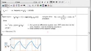 Simple Circuit Simulation in MathCad using odesolver [upl. by Itoyj52]