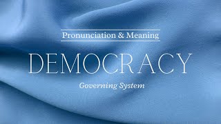 How to Pronounce Democracy  British Pronunciation amp Meaning [upl. by Newhall]