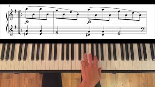 Franz Schubert Écossaise in G Major Easy piano tutorial and practice aid with full score [upl. by Eudo]