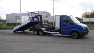 Volkswagen Crafter Trekker met oplegger CLIXSTAR  2 CONTAINERS Derks Autobedrijf [upl. by Noraj]