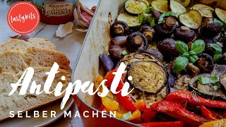 Antipasti selber machen REZEPT  marinierte Paprika Zucchini amp Co [upl. by Yemar225]