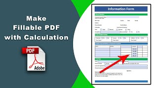 How to make a fillable pdf with calculations using Adobe Acrobat Pro DC [upl. by Namus]