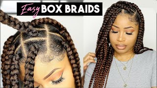 EASY SUMMER BOX BRAIDS beginner friendly [upl. by Lucania]