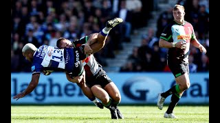 Harlequins Andre Esterhuizen puts in dominant tackle on Bath and England centre Ollie Lawrence [upl. by Katya442]