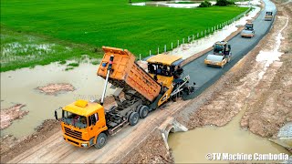 Professionals Processing Machines Fastest Asphalt Paving Making New Road [upl. by Hattie]