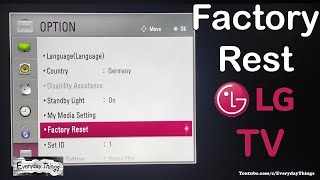 How to reset LG TV to factory settings and do the First time installation NonSmart TV [upl. by Yartnoed500]