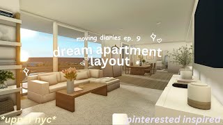 ♡ 🚕 apartment layout  speedbuild  moving diaries ep 9  bloxburg roleplay ♡ [upl. by Anma]