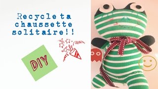 DIY peluche chaussette grenouille [upl. by Nnel466]