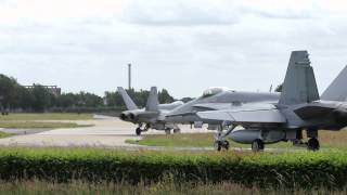 Departure F18s Finnish Air Force at Volkel Airbase [upl. by Elreath]