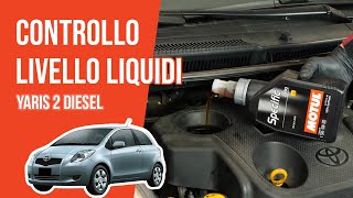 Controllo e rabbocco livello liquidi Yaris 2 14 D4D 📏 [upl. by Aihsein]