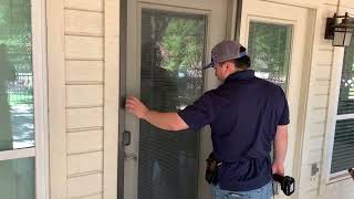 HowTo Install a Sliding Screen Door on track 10 minutes or less diy [upl. by Amaris]