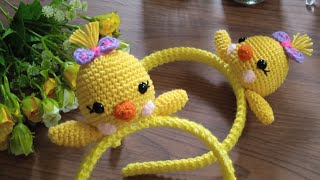 🔴 Diadema Pollito amigurumi tejido a crochet ‼️ Tejiendo con Hilda Rosa 🔔 [upl. by Mauldon]