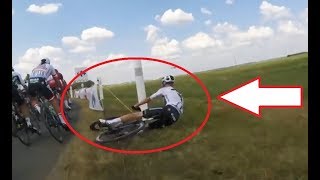 Chris Froome  CRASH  Tour de France 2018  stage 1 [upl. by Alyose216]