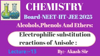 Electrophilic substitution reactions of Anisole  class12chemistry alcoholsphenolsandethers [upl. by Atipul721]