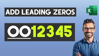 How to Add Leading Zeros in Excel  Add a Zero in a front of a Number [upl. by Naanac]