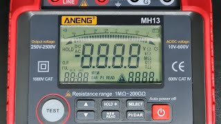 MEDIDOR DE AISLAMIENTO ANENG MH13  REVISÍON [upl. by Theodosia]
