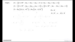 Examples of non subspaces Tutorial Q21 [upl. by Leduar]