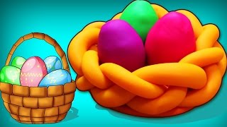 How to Make Playdough Eggs and Basket  Play Doh Eggs [upl. by Anecuza107]