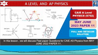 AS LEVEL PHYSICS 9702 PAPER 1MayJune 2023  Paper 11  970211MJ23 Full and Detailed Solution [upl. by Arik782]