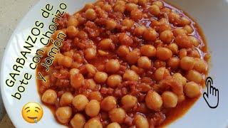 GARBANZOS con Chorizo y Jamón Fácil y rápida [upl. by Fong]