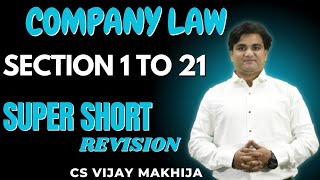 Company Law Revision  Section 1 to 22  Incorporation  CA CS [upl. by Myrna]