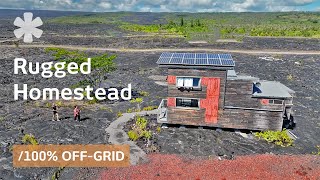 Solo girl terraforms lava field with offgrid oasis amp rugged tiny home 🏝️ [upl. by Ttej]